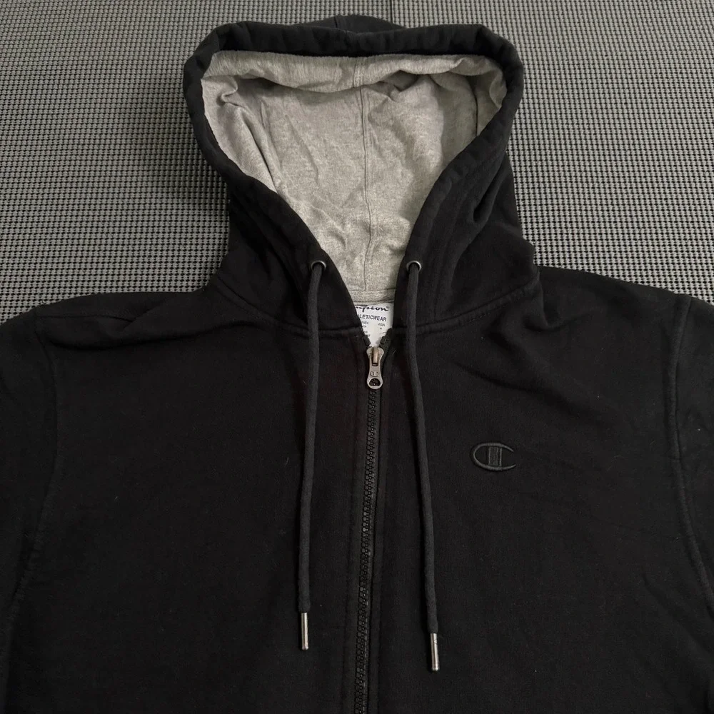 Champion Mens Powerblend Fleece Full Zip Hoodie Black Size Small‎